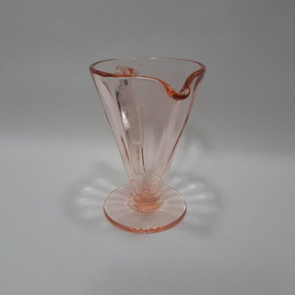 Indiana Glass Pink Depression Creamer Ribbed 30s Vintage 4" tall - Picture 2 of 9